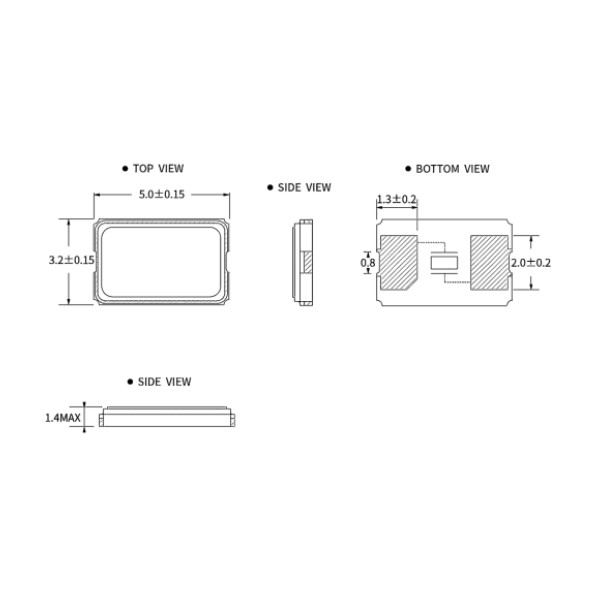 Glass SMD5032 Crystal Unit