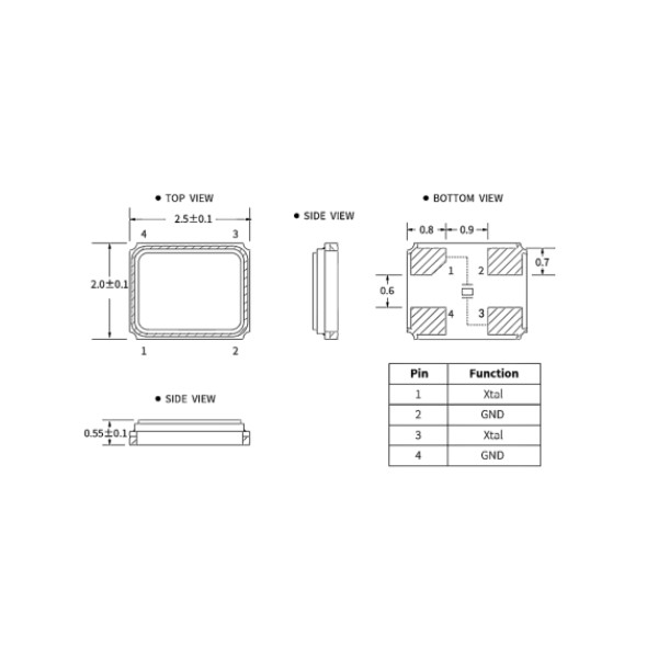 SMD2520 Crystal Unit